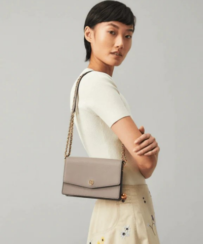 Tory Burch Robinson Convertible Mini Shoulder Bag Gray Heron 20257000 1