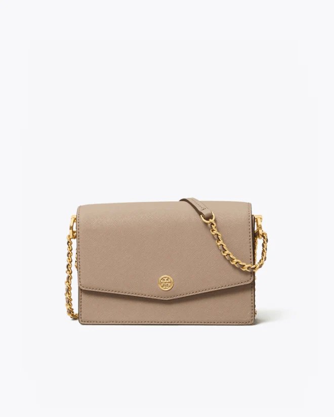 Tory Burch Robinson Convertible Mini Shoulder Bag, Gray Heron-20257000