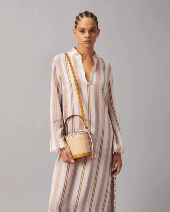 Alternative view of Tory Burch Robinson Straw Mini Bucket Bag