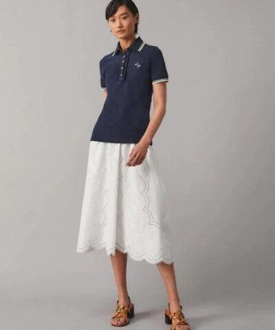 Tory Burch Ruffle Polo Shirt 20255524 1