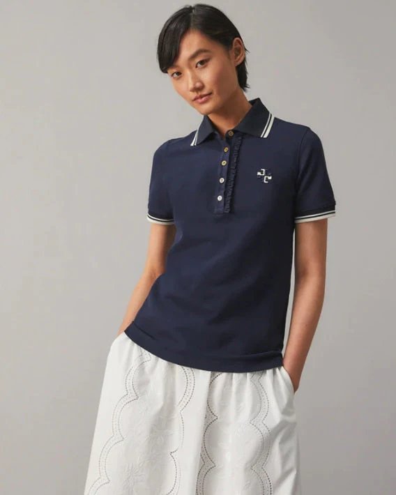 Tory Burch Ruffle Polo Shirt-20255524