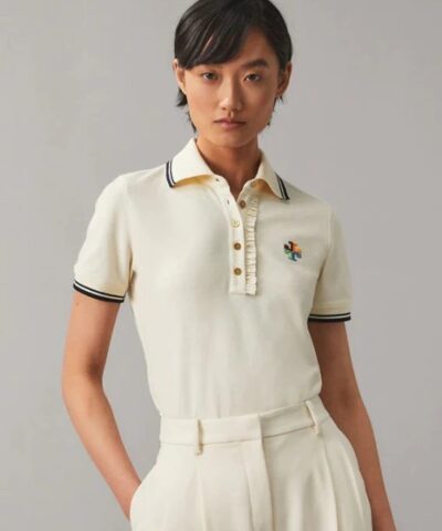Tory Burch Ruffle Polo Shirt-20255533