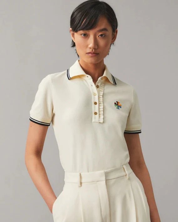 Tory Burch Ruffle Polo Shirt-20255533