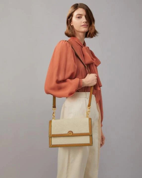 Alternative view of Tory Burch T Monogram Canvas Shoulder Bag In Natural