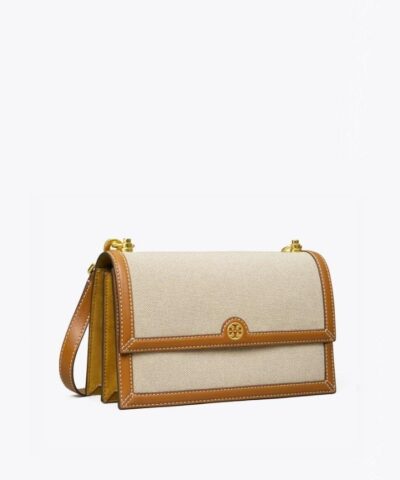 Tory Burch T Monogram Canvas Shoulder Bag In Natural 20251691 2
