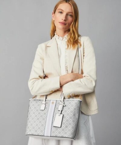 Tory Burch T Monogram Coated Canvas Small Tote Bag 20251751 1