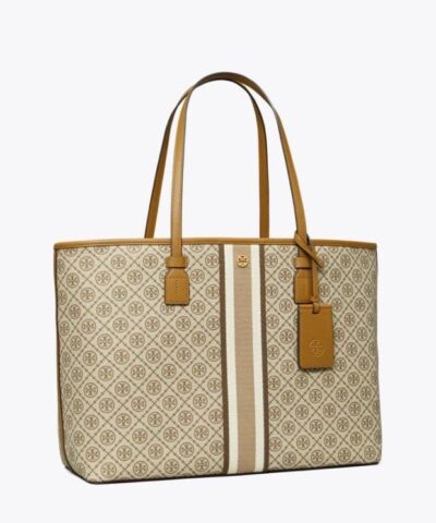 Tory Burch T Monogram Coated Canvas Tote Bag - Image 3