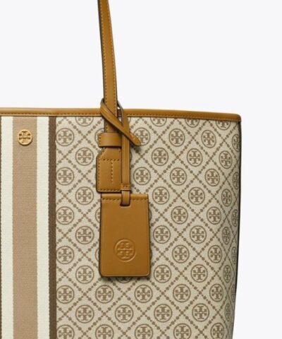 Tory Burch T Monogram Coated Canvas Tote Bag - Image 5