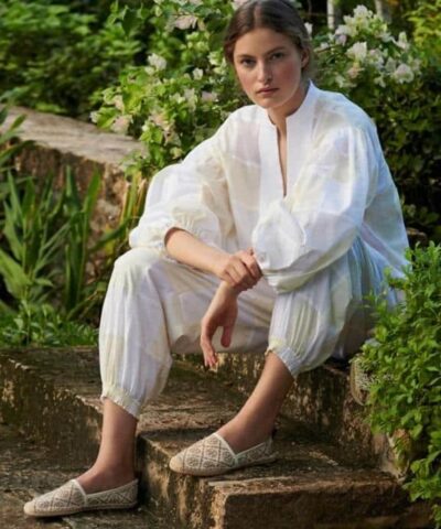 Tory Burch T Monogram Espadrille Flat In Hazel New Ivory 20252459 4