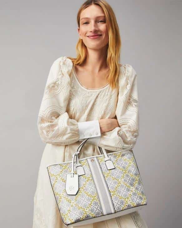 Alternative view of Tory Burch T Monogram Floral Vine Small Top-Zip Tote Bag In Ivory