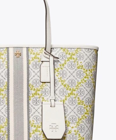 Tory Burch T Monogram Floral Vine Small Top Zip Tote Bag In Ivory 20252026 4