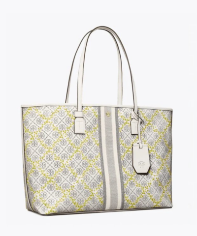 Tory Burch T Monogram Floral Vine Top Zip Tote Bag In Ivory 20252012 2