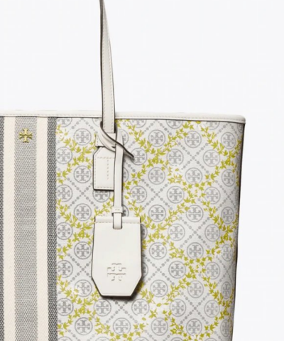 Tory Burch T Monogram Floral Vine Top Zip Tote Bag In Ivory 20252012 3