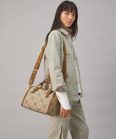 Tory Burch T Monogram Jacquard Barrel Hazelnut 20248596 1