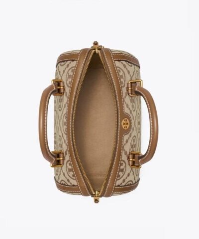 Tory Burch T Monogram Jacquard Barrel Hazelnut 20248596 3