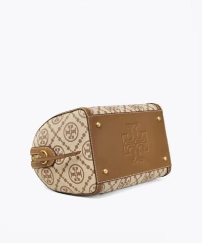 Tory Burch T Monogram Jacquard Barrel Hazelnut 20248596 4