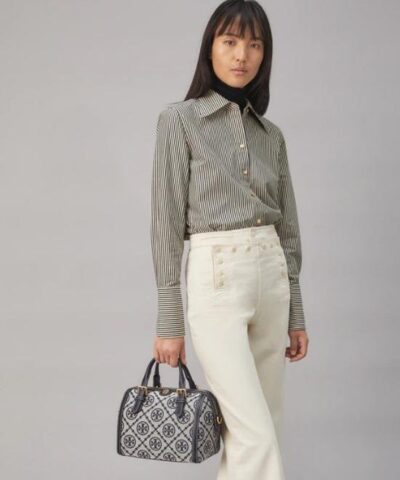 Tory Burch T Monogram Jacquard Barrel Tory Navy 20248604 1