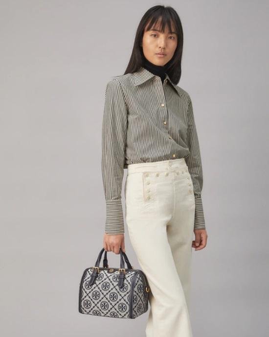 Alternative view of Tory Burch T Monogram Jacquard Barrel, Tory Navy