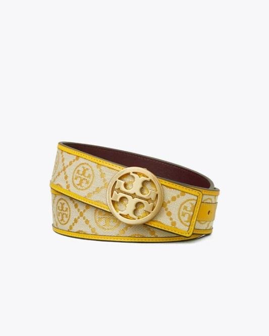 Tory Burch T Monogram Jacquard Belt, Goldfinch-20255737