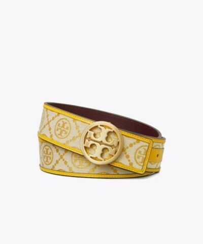 Tory Burch T Monogram Jacquard Belt, Goldfinch-20255741