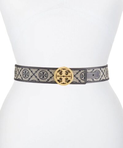 Tory Burch T Monogram Jacquard Belt Tory Navy 20255745 1
