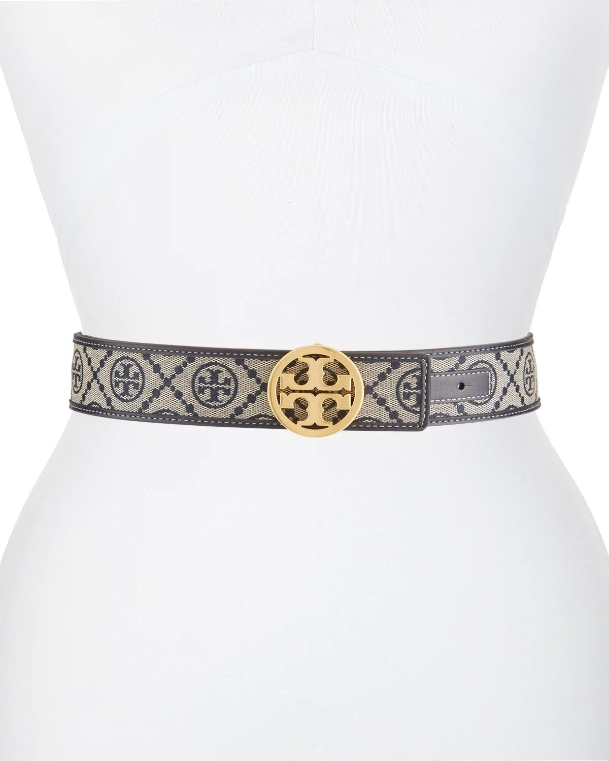 Alternative view of Tory Burch T Monogram Jacquard Belt, Tory Navy