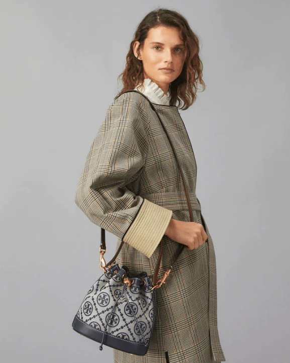 Alternative view of Tory Burch T Monogram Jacquard Bucket Bag, Tory Navy