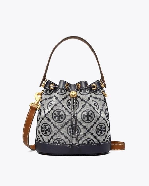 Tory Burch T Monogram Jacquard Bucket Bag, Tory Navy-20258293
