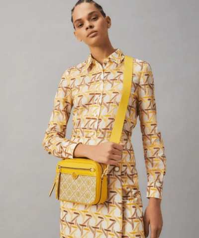 Tory Burch T Monogram Jacquard Camera Bag Goldfinch 20257029 1