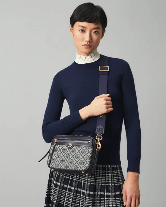 Alternative view of Tory Burch T Monogram Jacquard Camera Bag, Tory Navy