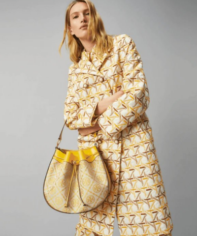 Tory Burch T Monogram Jacquard Drawstring Hobo Goldfinch 20257107 1