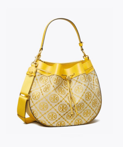 Tory Burch T Monogram Jacquard Drawstring Hobo Goldfinch 20257107 2