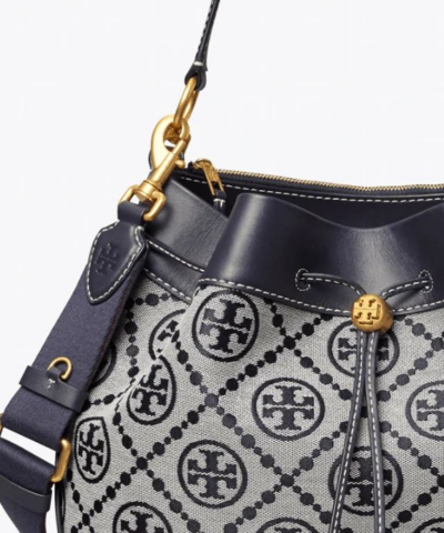 Tory Burch T Monogram Jacquard Drawstring Hobo Tory Navy 20257100 3