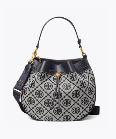 Tory Burch T Monogram Jacquard Drawstring Hobo, Tory Navy-20257100