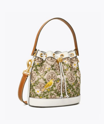Tory Burch T Monogram Jacquard Embroidered Bucket Bag 20258129 2