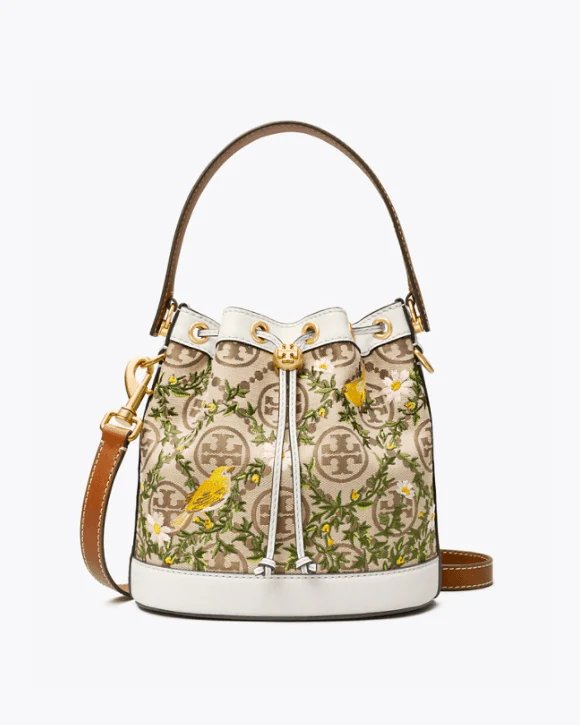 Tory Burch T Monogram Jacquard Embroidered Bucket Bag-20258129
