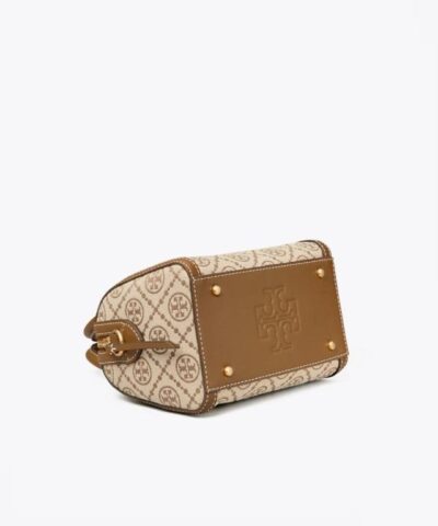 Tory Burch T Monogram Jacquard Mini Barrel Hazelnut 20248584 4