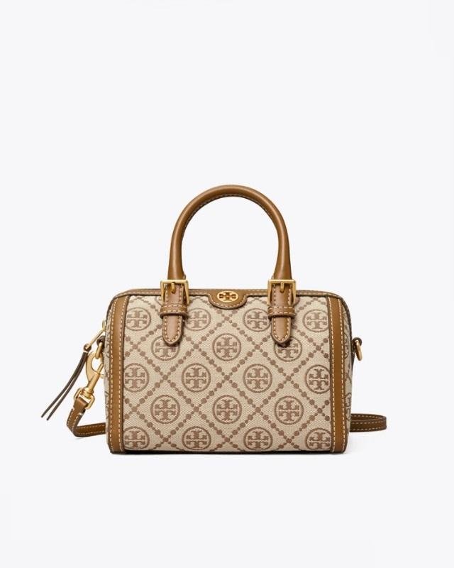 Tory Burch T Monogram Jacquard Mini Barrel, Hazelnut-20248584
