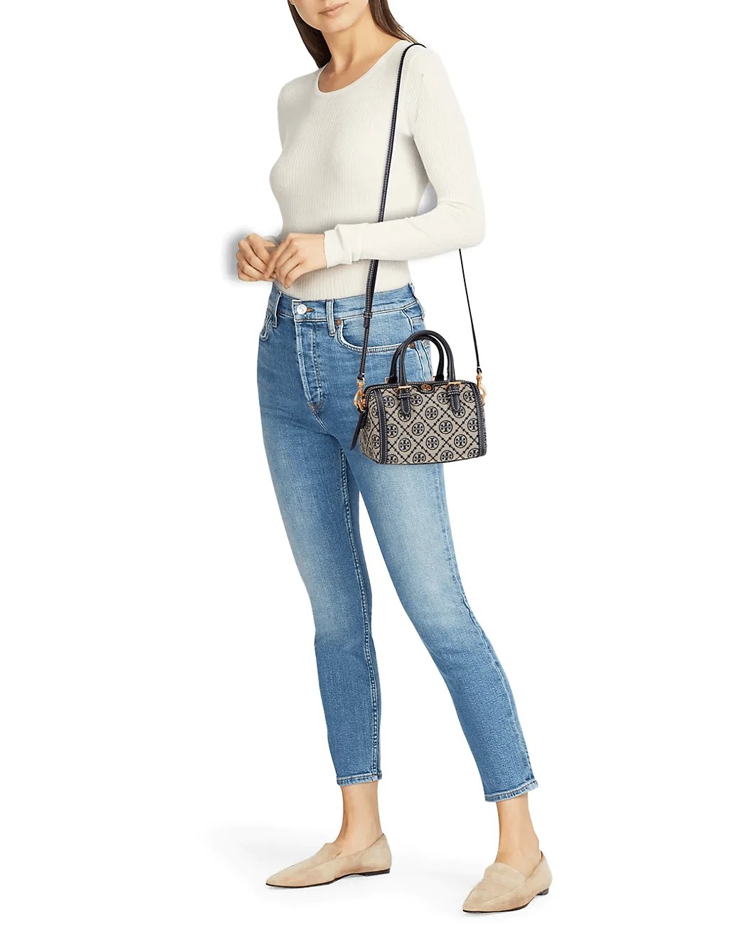 Alternative view of Tory Burch T Monogram Jacquard Mini Barrel, Tory Navy
