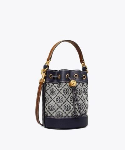 Tory Burch T Monogram Jacquard Mini Bucket Bag Tory Navy 20255433 2