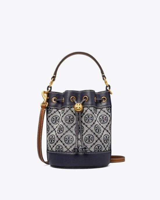 Tory Burch T Monogram Jacquard Mini Bucket Bag, Tory Navy-20255433