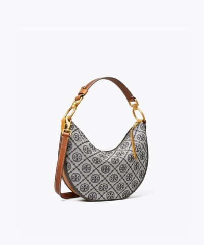 Tory Burch T Monogram Jacquard Mini Crescent Crossbody Bag 20237239 1