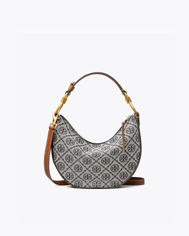 Tory Burch T Monogram Jacquard Mini Crescent Crossbody Bag-20237239