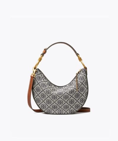 Tory Burch T Monogram Jacquard Mini Crescent Crossbody Bag-20237240