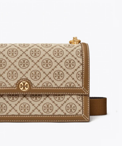 Tory Burch T Monogram Jacquard Shoulder Bag Hazelnut 20248570 4