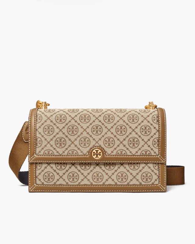 Tory Burch T Monogram Jacquard Shoulder Bag, Hazelnut-20248570