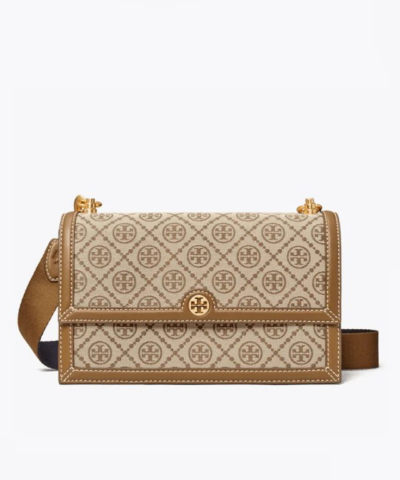 Tory Burch T Monogram Jacquard Shoulder Bag, Hazelnut-20248571