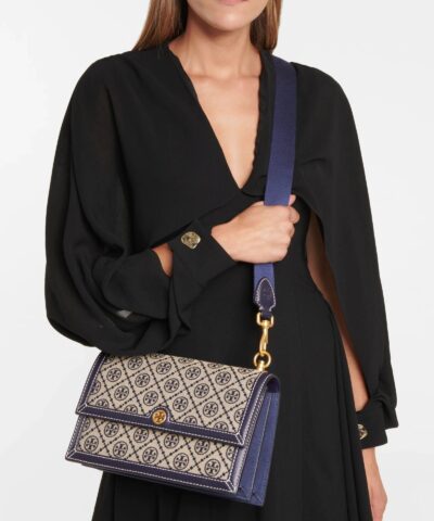 Tory Burch T Monogram Jacquard Shoulder Bag Tory Navy 20248577 1