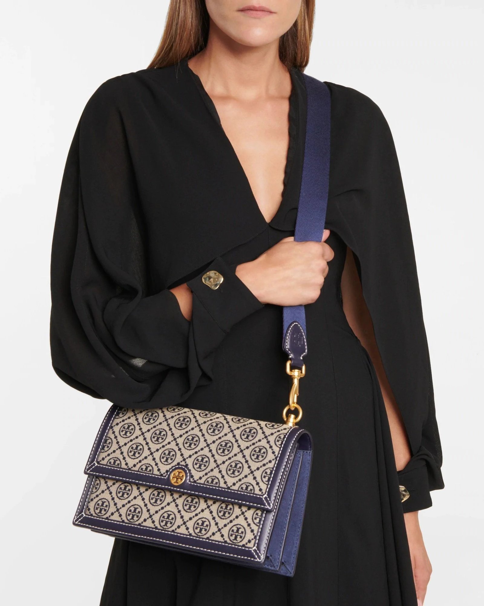 Alternative view of Tory Burch T Monogram Jacquard Shoulder Bag, Tory Navy