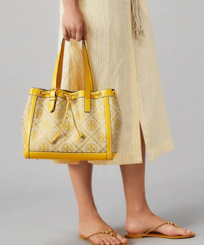 Tory Burch T Monogram Jacquard Small Tote Bag Goldfinch 20257115 4